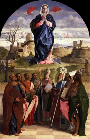 Virgin in Glory with Saints by Giovanni Bellini - Oil Painting Reproduction