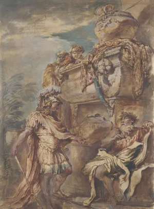 Alexander at the Tomb of Cyrus by Giovanni Benedetto Castiglione Oil Painting