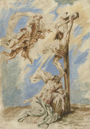 Christ on the Cross by Giovanni Benedetto Castiglione Oil Painting