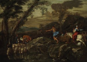 Jacob's Journey by Giovanni Benedetto Castiglione Oil Painting