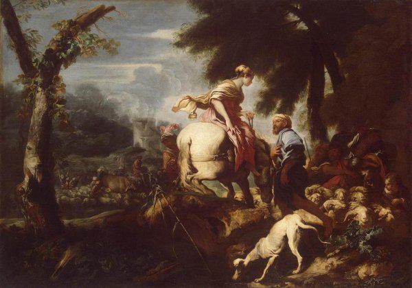 Main Product Photo of Meeting of Isaac and Rebecca Painting by Giovanni Benedetto Castiglione