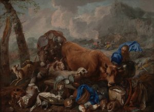 Noah's Sacrifice after the Deluge by Giovanni Benedetto Castiglione Oil Painting