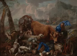 Noah's Sacrifice after the Deluge by Giovanni Benedetto Castiglione Oil Painting