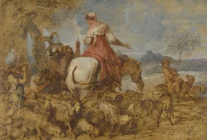 Pastoral Journey by Giovanni Benedetto Castiglione Oil Painting