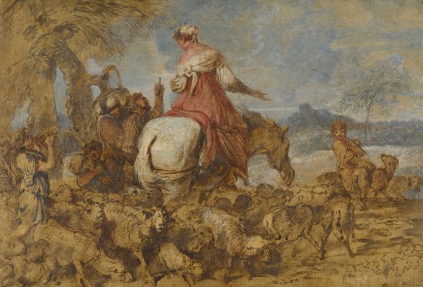 Pastoral Journey  by Giovanni Benedetto Castiglione - Hand-Painted Oil Painting Reproduction