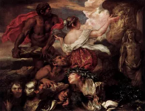 Pyrrha and Deucalion by Giovanni Benedetto Castiglione Oil Painting
