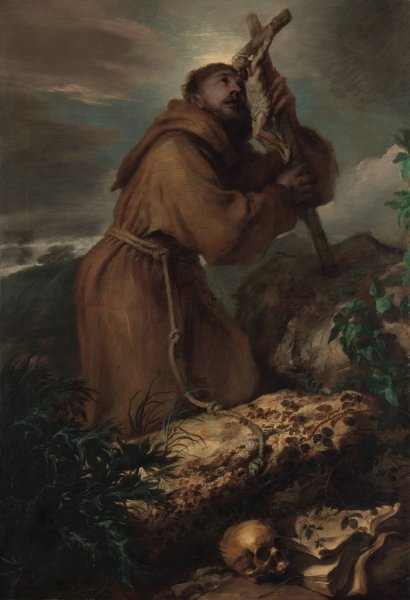 Main Product Photo of Saint Francis in Ecstasy  Painting by Giovanni Benedetto Castiglione