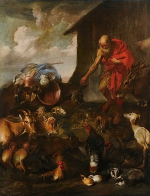 The Animals Entering Noah's Ark by Giovanni Benedetto Castiglione Oil Painting