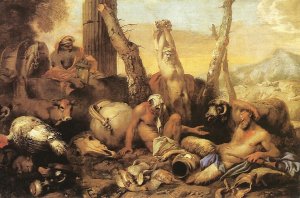 The Fable of Diogenes by Giovanni Benedetto Castiglione Oil Painting