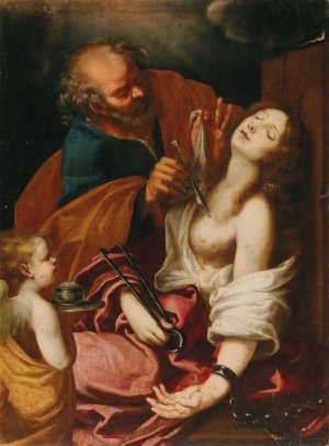 Saint Peter Healing Saint Agatha by Giovanni Bilivert Oil Painting