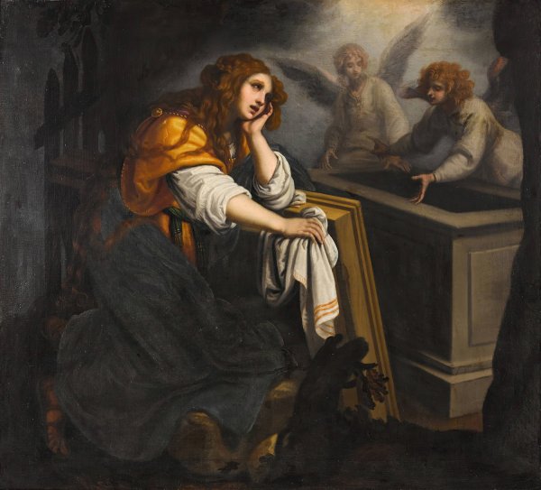 Mary Magdalene at the Tomb, with Two Angels by Giovanni Biliverti - Hand-Painted Oil Painting Reproduction