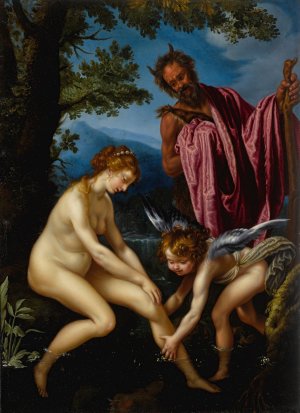 Venus, Cupid And Pan by Giovanni Biliverti Oil Painting