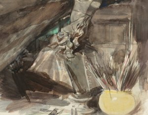A Bust Of Cardinal Leopoldo De'Medici In The Artist's Studio by Giovanni Boldini Oil Painting