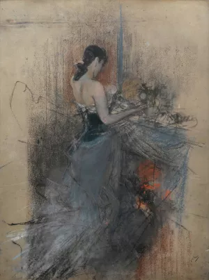By The Fireside by Giovanni Boldini Oil Painting