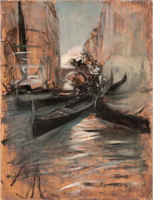 Canale a Venezia con Gondole painting by Giovanni Boldini