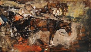 Carriage Horse, Avenue Trudaine, Paris, 14 July 1880 by Giovanni Boldini Oil Painting