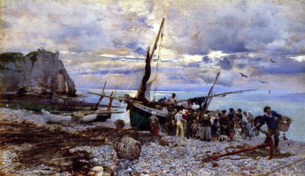 Main Product Photo of Castel de la Terrasse in Etretat Painting by Giovanni Boldini