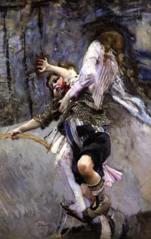 Child with Hoop by Giovanni Boldini - Oil Painting Reproduction