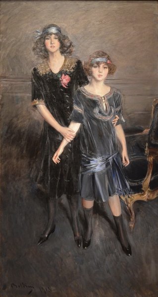 Main Product Photo of Consuelo and Muriel Vanderbilt Painting by Giovanni Boldini