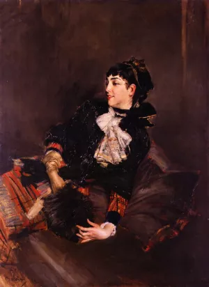 Countess Gabrielle de Rasty on a Sofa painting by Giovanni Boldini