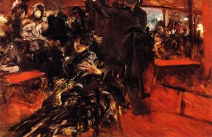 Couple in a Cafe by Giovanni Boldini Oil Painting