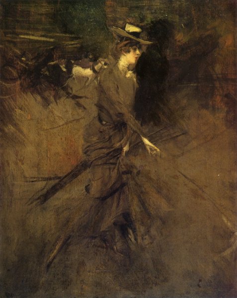 Main Product Photo of En Promenade Painting by Giovanni Boldini