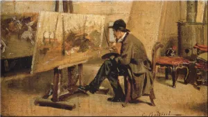 Giovanni Fattori in His Studio painting by Giovanni Boldini