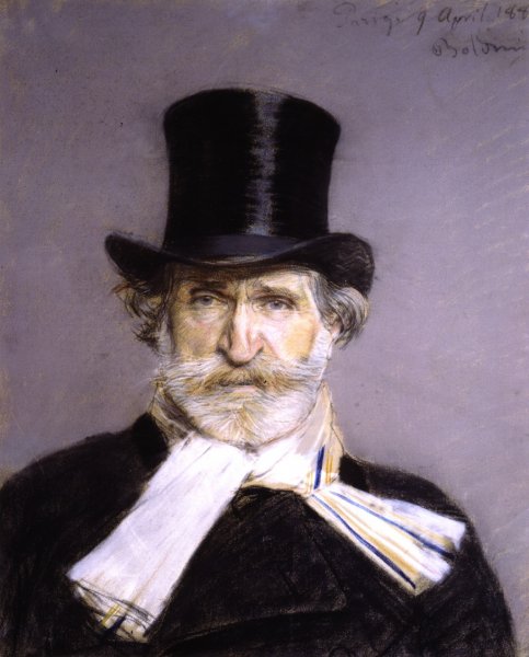 Guiseppe Verdi in a Top Hat by Giovanni Boldini - Hand-Painted Oil Painting Reproduction