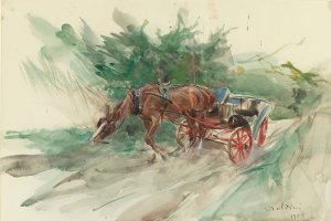 Horse And Carriage by Giovanni Boldini Oil Painting