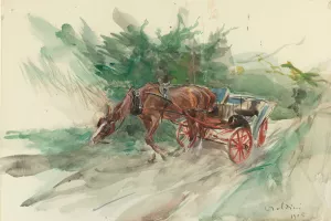 Horse And Carriage by Giovanni Boldini Oil Painting