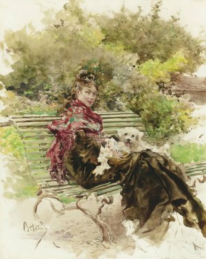 In The Park by Giovanni Boldini Oil Painting