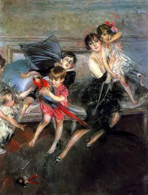 La Signora Edwards con i Quattro Figli e la Bambinaia by Giovanni Boldini Oil Painting