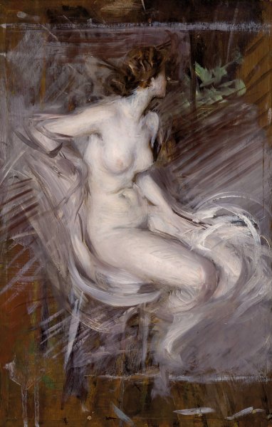 Main Product Photo of Nudo di Giovane Seduta  Painting by Giovanni Boldini