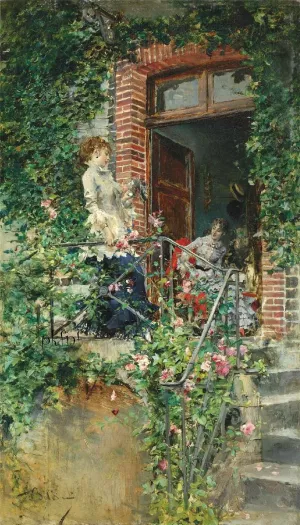 On the Terrace by Giovanni Boldini - Oil Painting Reproduction