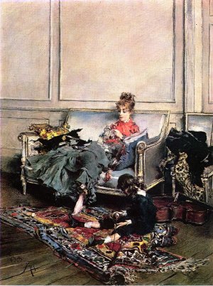 Peaceful Days also known as The Music Lesson by Giovanni Boldini Oil Painting