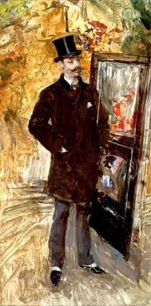Portrait of a Man Wearing a Top Hat by Giovanni Boldini Oil Painting