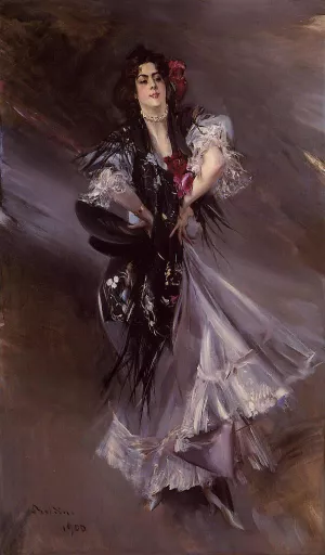 Portrait of Anita de la Ferie, 'The Spanish Dancer' painting by Giovanni Boldini
