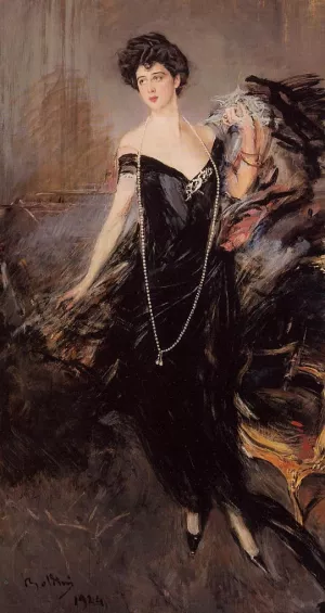 Portrait of Donna Franca Florio by Giovanni Boldini - Oil Painting Reproduction