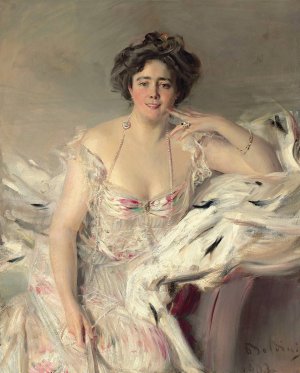 Portrait of Lady Nanne Schrader, nee Wiborg by Giovanni Boldini Oil Painting