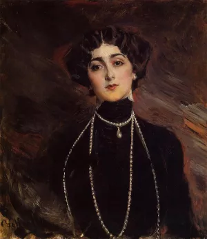 Portrait of Lina Cavalieri by Giovanni Boldini - Oil Painting Reproduction
