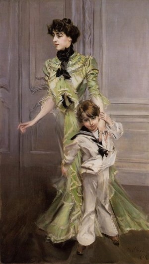 Portrait of Madame Georges Hugo nee Pauleen Menard-Dozian and Her Son, Jean