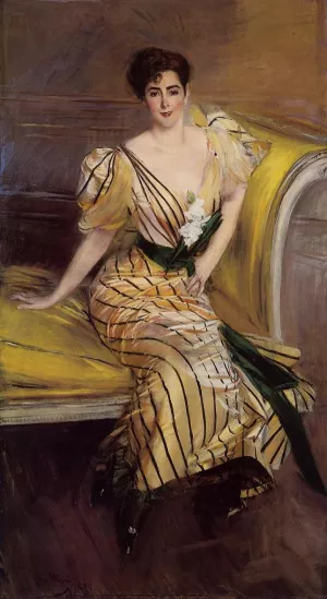 Portrait of Madame Josephina Alvear de Errazuriz by Giovanni Boldini - Oil Painting Reproduction