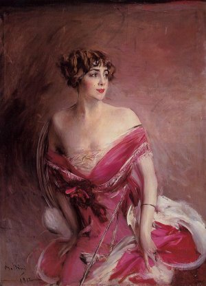 Portrait of Mlle de Gillespie, 'La Dame de Biarritz' Oil painting by Giovanni Boldini