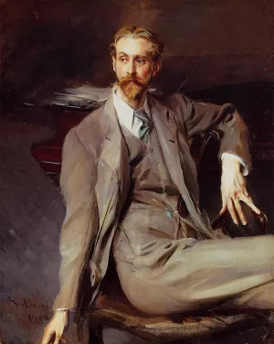 Portrait of the Artist Lawrence Alexander Peter Brown by Giovanni Boldini Oil Painting