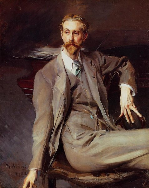 Main Product Photo of Portrait of the Artist Lawrence Alexander Peter Brown Painting by Giovanni Boldini