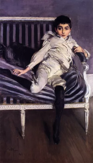 Portrait of the Young Subercaseaux by Giovanni Boldini Oil Painting