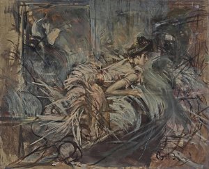 The Artist's Model by Giovanni Boldini Oil Painting