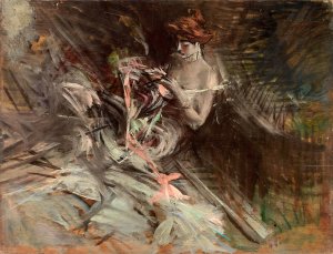The ball gown by Giovanni Boldini Oil Painting