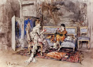 The Conversation by Giovanni Boldini Oil Painting