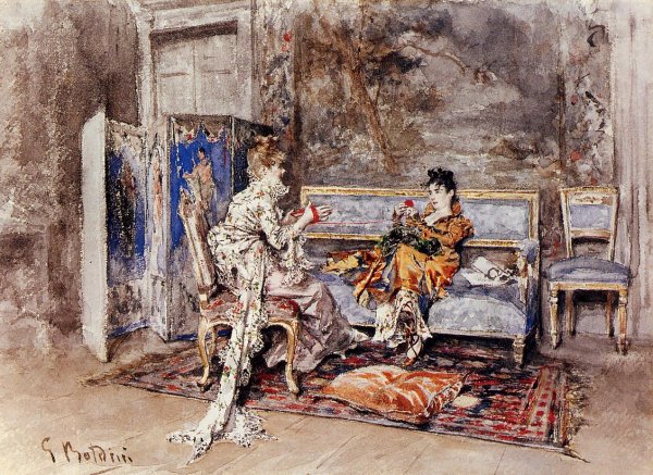 The Conversation by Giovanni Boldini - Hand-Painted Oil Painting Reproduction